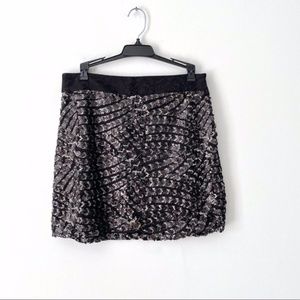 Zara Festive Collection Silver Black Sequin Skirt